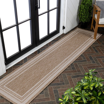 Lido Traditional Casual Pinstripe Border Area Rug